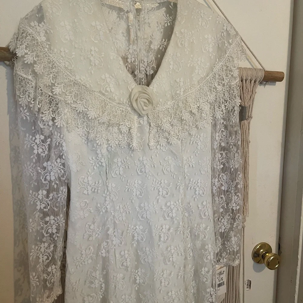 NWT Vintage 1980’s Jessica McClintock Lace bridal Wedding Dress Sz 5/6 - Picture 2 of 12